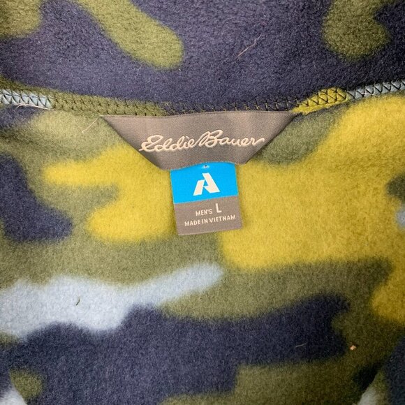 Eddie Bauer First Ascent Mens Sweater Large Camo Fleece Cloud Layer Pro 1/4 Zip - Picture 4 of 8